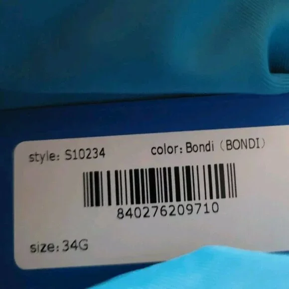 Birdsong Size 34G Teal Blue Ruffle Halter Underwire Tankini Swim Top Ruched - Picture 9 of 11